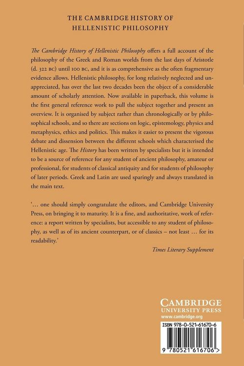 Produktbild: The Cambridge History of Hellenistic Philosophy