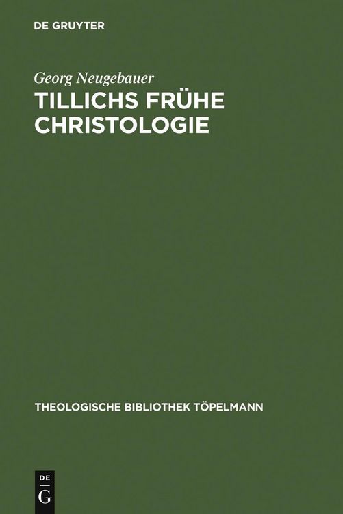Produktbild: Tillichs fr&uuml;he Christologie
