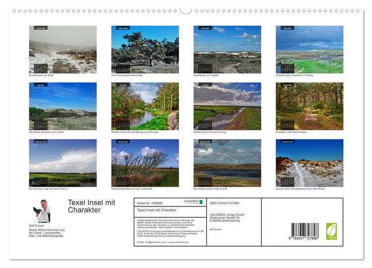 Produktbild: Texel Insel mit Charakter (hochwertiger Premium Wandkalender 2026 DIN A2 quer), Kunstdruck in Hochglanz