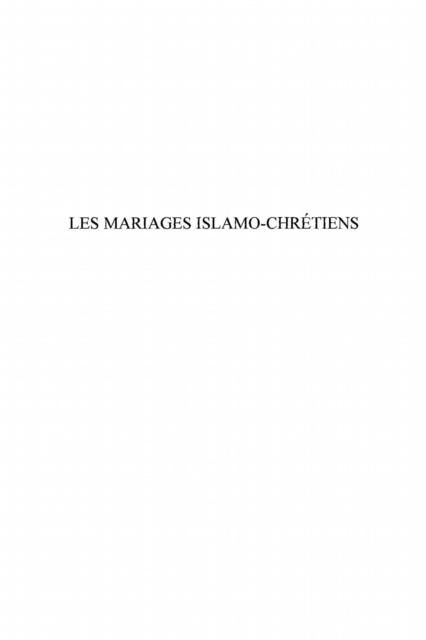 Produktbild: Les mariages islamo-chretiens