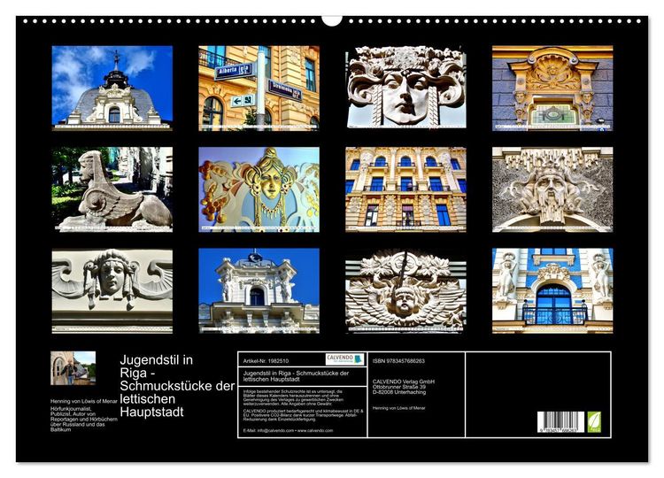 Produktbild: Jugendstil in Riga - Schmuckst&uuml;cke der lettischen Hauptstadt (Wandkalender 2026 DIN A2 quer), CALVENDO Monatskalender