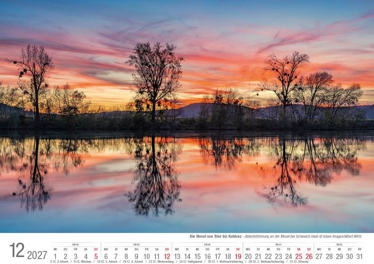 Produktbild: Mosel von Trier bis Koblenz 2027 Bildkalender A4 quer, spiralgebunden