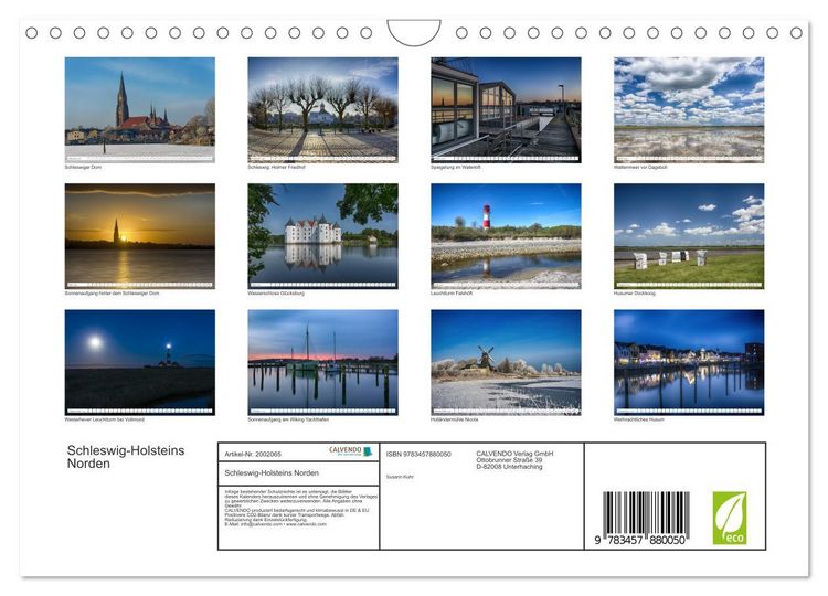 Produktbild: Schleswig-Holsteins Norden (Wandkalender 2026 DIN A4 quer), CALVENDO Monatskalender