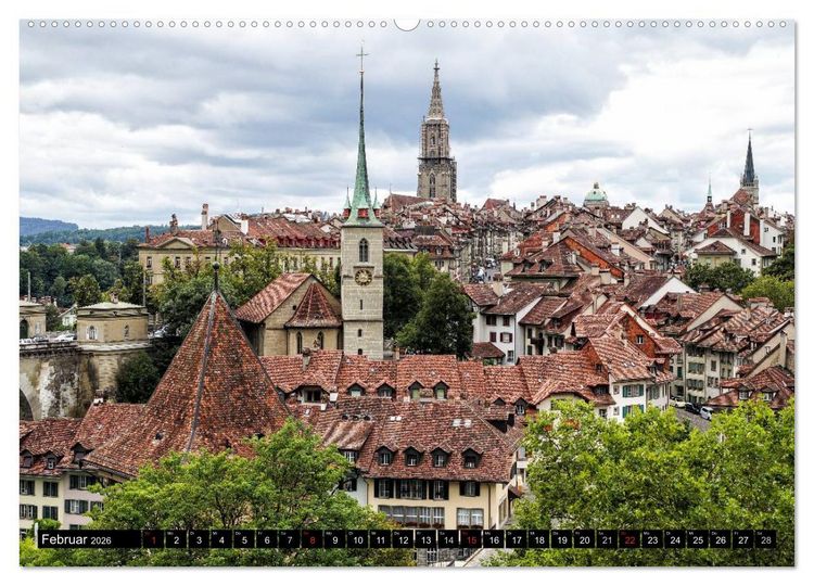 Produktbild: Bellevue Schweiz (hochwertiger Premium Wandkalender 2026 DIN A2 quer), Kunstdruck in Hochglanz