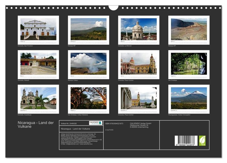 Produktbild: Nicaragua - Land der Vulkane (Wandkalender 2027 DIN A3 quer), CALVENDO Monatskalender