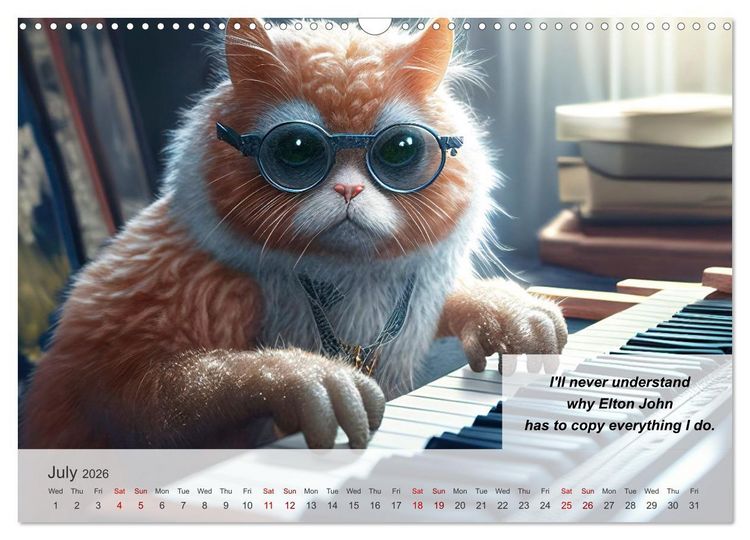 Produktbild: The humoristic cat guide (Wall Calendar 2026 DIN A3 landscape), CALVENDO 12 Month Wall Calendar