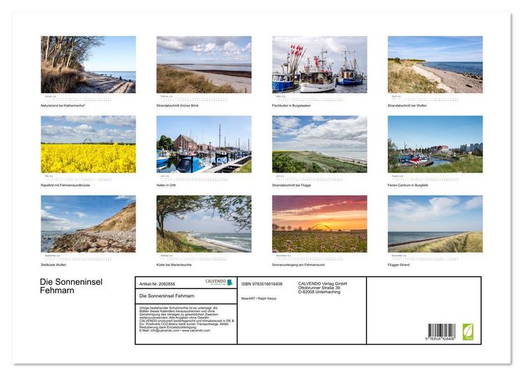 Produktbild: Die Sonneninsel Fehmarn (Wandkalender 2026 DIN A2 quer), CALVENDO Monatskalender