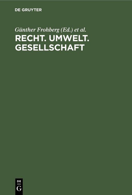 Produktbild: Recht. Umwelt. Gesellschaft