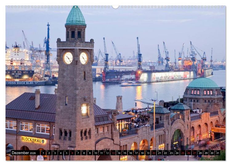 Produktbild: Hansestadt Hamburg (Wandkalender 2026 DIN A2 quer), CALVENDO Monatskalender