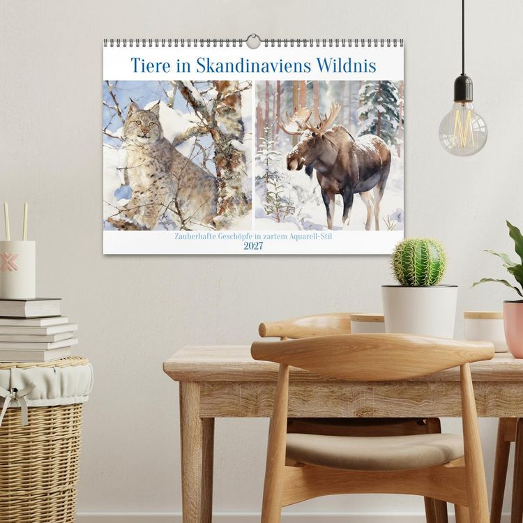 Produktbild: Tiere in Skandinaviens Wildnis (Wandkalender 2027 DIN A3 quer), CALVENDO Monatskalender