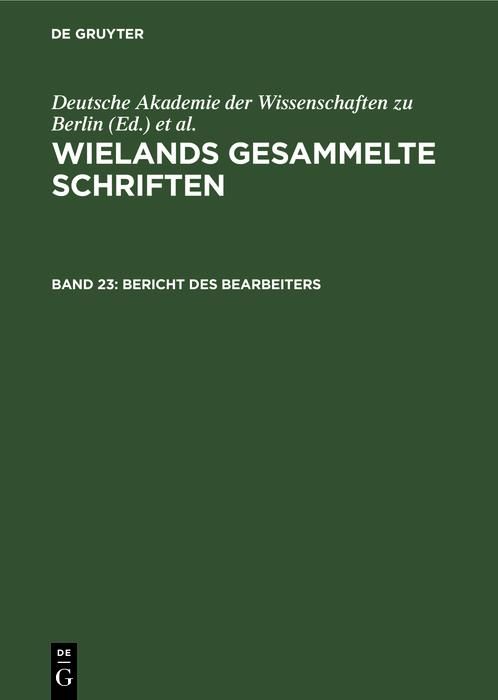 Produktbild: Bericht des Bearbeiters