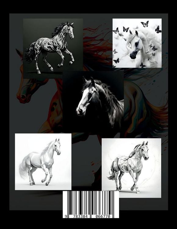 Produktbild: Malbuch Pferde &bdquo;Fotorealistisch&ldquo;.