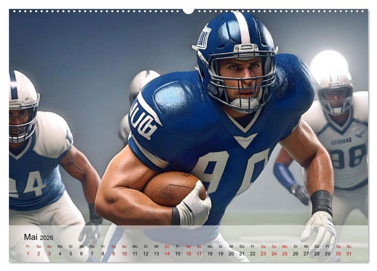 Produktbild: American Football - im Team zum Sieg (Wandkalender 2026 DIN A2 quer), CALVENDO Monatskalender