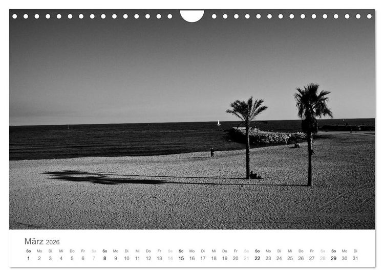 Produktbild: BARCELONA [black/white] (Wandkalender 2026 DIN A4 quer), CALVENDO Monatskalender