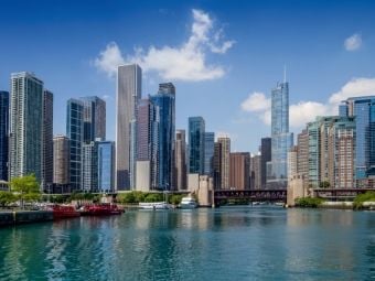 Produktbild: CALVENDO Puzzle Chicago River und Skyline | 1000 Teile Lege-Gr&ouml;&szlig;e 64x48cm Foto-Puzzle f&uuml;r gl&uuml;ckliche Stunden