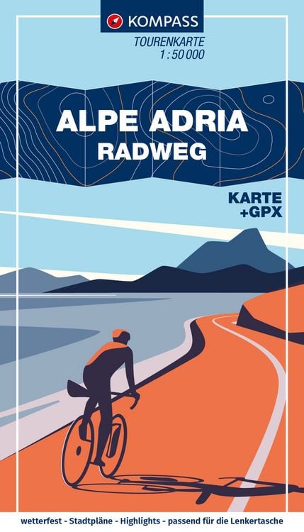 Produktbild: KOMPASS Fahrrad-Tourenkarte Alpe Adria Radweg 1:50.000