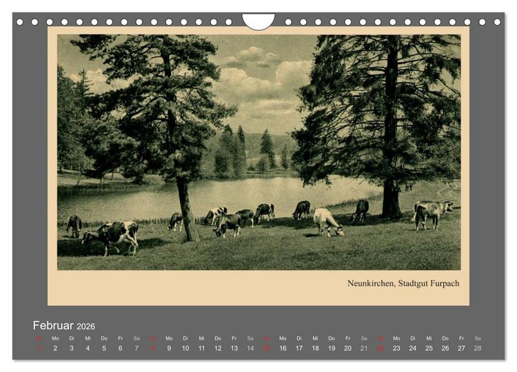 Produktbild: Saarland - vunn domols (frieher), Landkreis Neunkirchen (Wandkalender 2026 DIN A4 quer), CALVENDO Monatskalender