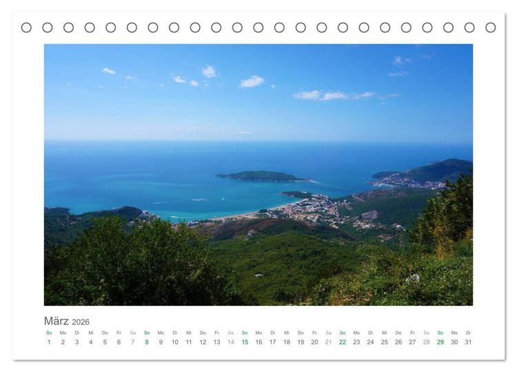Produktbild: Traumhaftes Montenegro - Entdecken Sie die Perle der Adria im S&uuml;den Europas (Tischkalender 2026 DIN A5 quer), CALVENDO Monatskalender