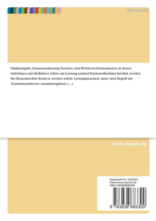 Produktbild: Die Tournamenttheorie