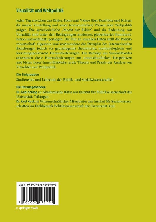 Produktbild: Visualit&auml;t und Weltpolitik