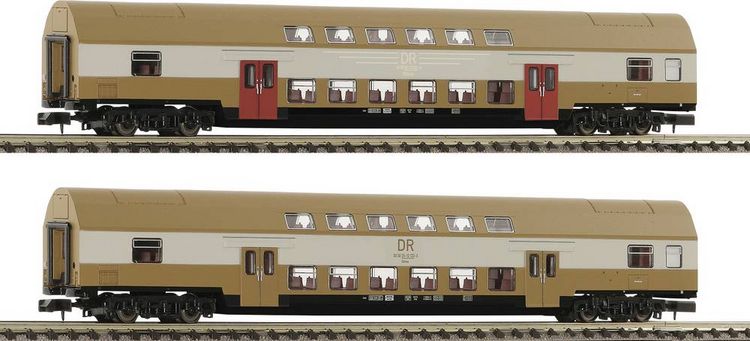Produktbild: Fleischmann 6260075 N 2er-Set 2: Doppelstockwagen DBmue der DR