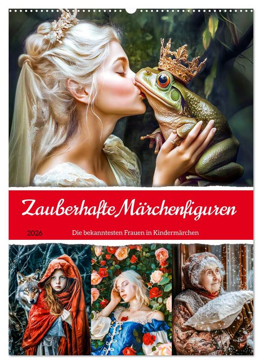 Produktbild: Zauberhafte M&auml;rchenfiguren - Die bekanntesten Frauen in Kinderm&auml;rchen (Wandkalender 2026 DIN A2 hoch), CALVENDO Monatskalender