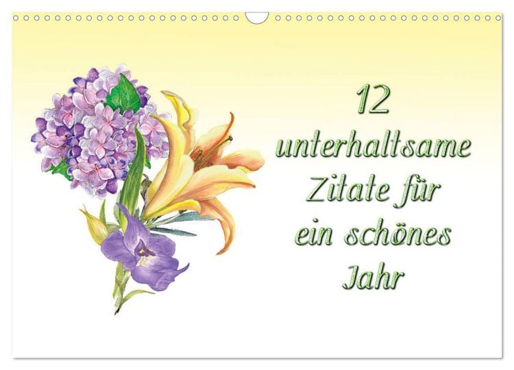 Produktbild: 12 unterhaltsame Zitate f&uuml;r ein sch&ouml;nes Jahr (Wandkalender 2026 DIN A3 quer), CALVENDO Monatskalender