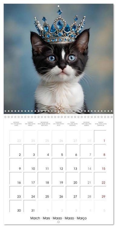 Produktbild: Kitten kings - Cute kings of hearts (Wall Calendar 2026 12 &times; 12 Inch) CALVENDO 12 Month Wall Calendar