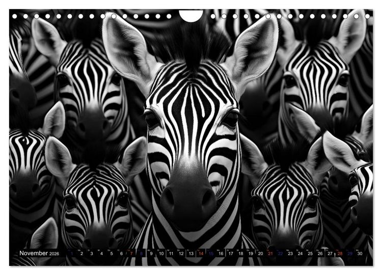 Produktbild: ZEBRAS - Modern Art (Wandkalender 2026 DIN A4 quer), CALVENDO Monatskalender