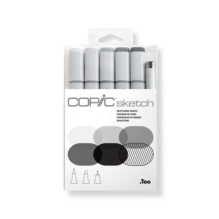 Produktbild: Copic Pinselmarker Set Sketch Sketching Grays sketching grays 6 St&uuml;ck