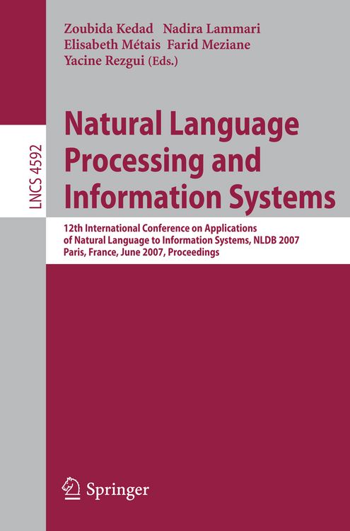 Produktbild: Natural Language Processing and Information Systems