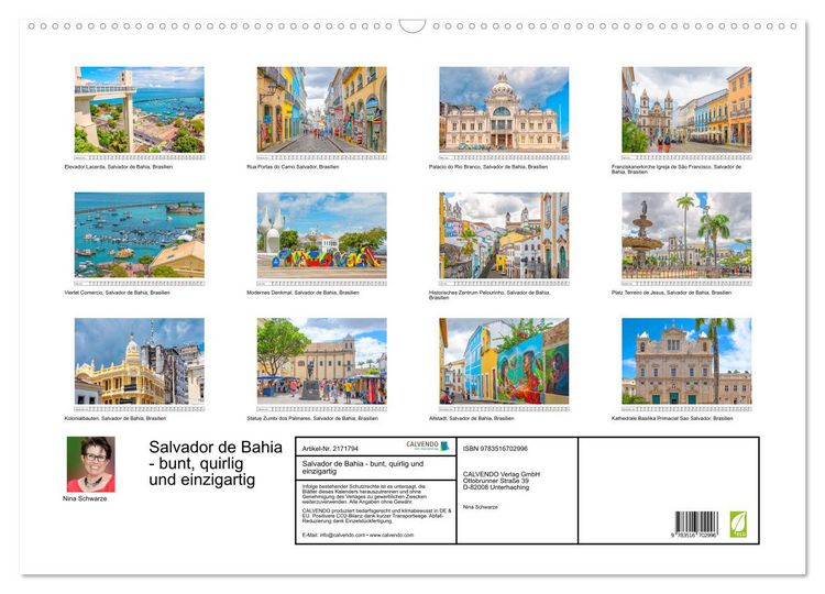 Produktbild: Salvador de Bahia - bunt, quirlig und einzigartig (Wandkalender 2026 DIN A2 quer), CALVENDO Monatskalender