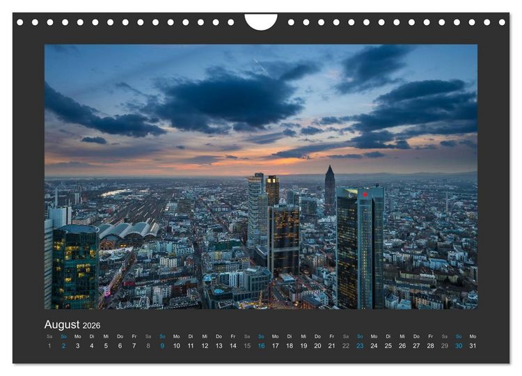Produktbild: FRANKFURT - Nachtlichter 2026 (Wandkalender 2026 DIN A4 quer), CALVENDO Monatskalender
