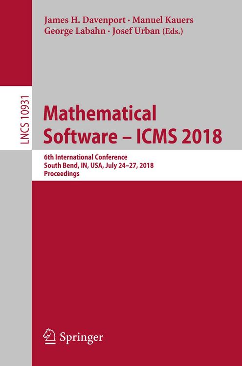 Produktbild: Mathematical Software - ICMS 2018