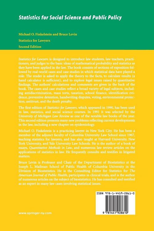 Produktbild: Statistics for Lawyers