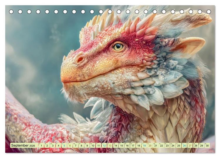 Produktbild: Ewige Drachenliebe - Eine zeitlose Faszination (Tischkalender 2026 DIN A5 quer), CALVENDO Monatskalender