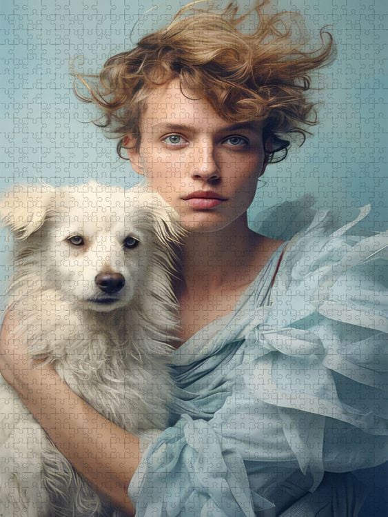 Produktbild: CALVENDO Puzzle Mensch und Hund | 1000 Teile Lege-Gr&ouml;&szlig;e 64x48cm Foto-Puzzle f&uuml;r gl&uuml;ckliche Stunden