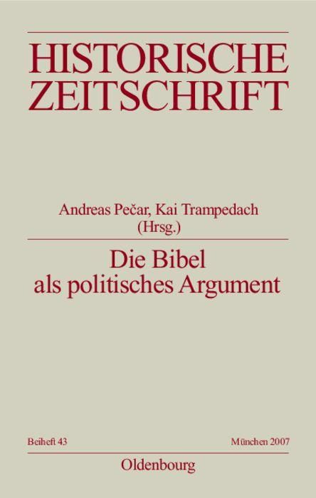 Produktbild: Die Bibel als politisches Argument