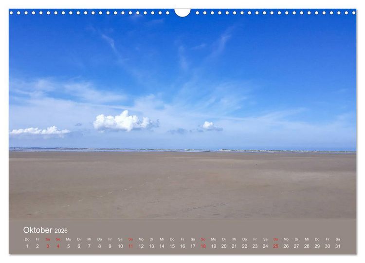 Produktbild: R&ouml;m&ouml; - Wasser, Wind und endloser Strand (Wandkalender 2026 DIN A3 quer), CALVENDO Monatskalender
