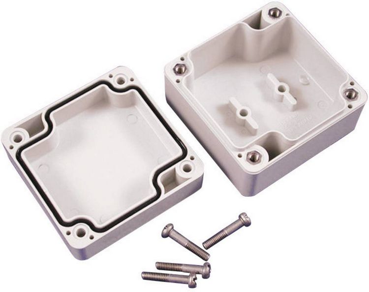 Produktbild: Hammond Electronics 1554EGY Universal-Geh&auml;use 90 x 90 x 60 ABS Lichtgrau (RAL 7035) 1St.