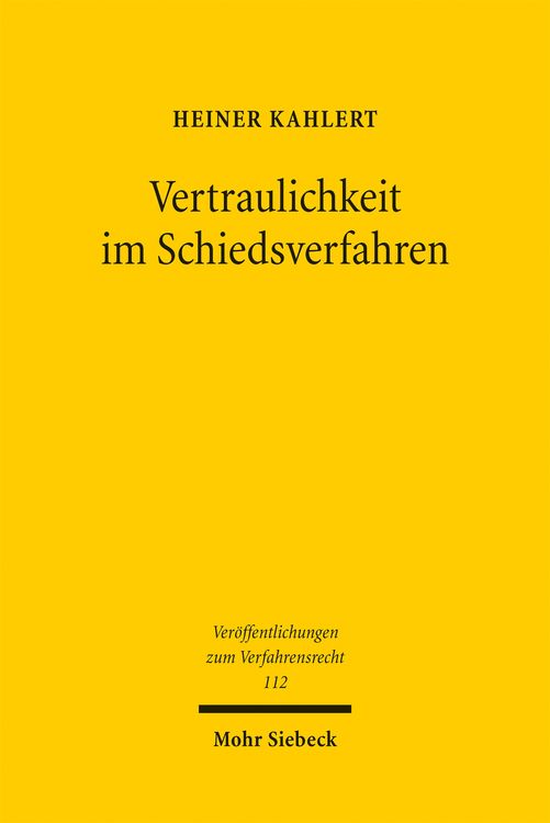 Produktbild: Vertraulichkeit im Schiedsverfahren