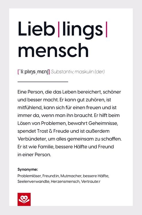 Produktbild: Lieblingsmensch Notizbuch: Die Definition einer besonderen Verbundenheit