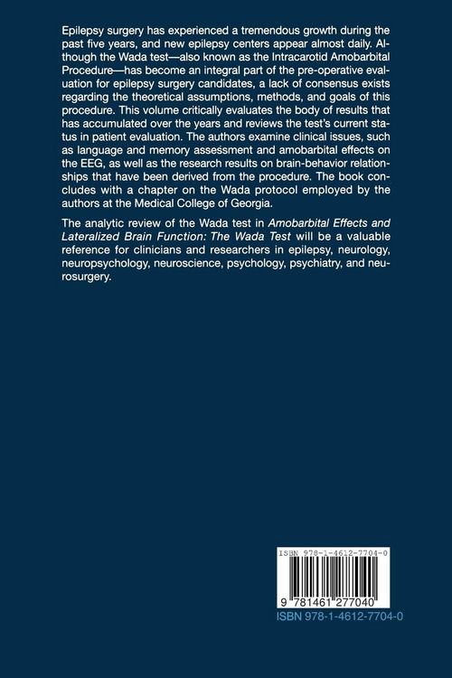 Produktbild: Amobarbital Effects and Lateralized Brain Function