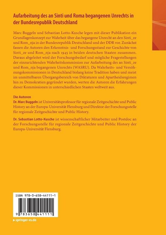 Produktbild: Aufarbeitung des an Sinti und Roma begangenen Unrechts in der Bundesrepublik Deutschland