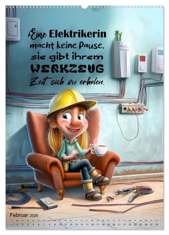 Produktbild: Elektrikerspr&uuml;che (Wandkalender 2026 DIN A2 hoch), CALVENDO Monatskalender