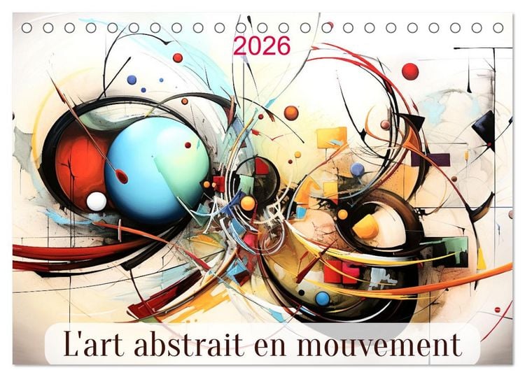 Produktbild: L'art abstrait en mouvement (Calendrier de bureau 2026 DIN A5 vertical), CALVENDO calendrier mensuel