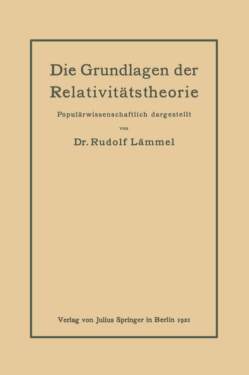 Produktbild: Die Grundlagen der Relativit&auml;tstheorie