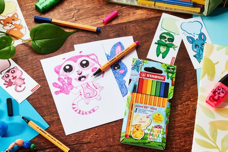Produktbild: STABILO Fineliner point 88 Mini Animal Vibes, 8er Set