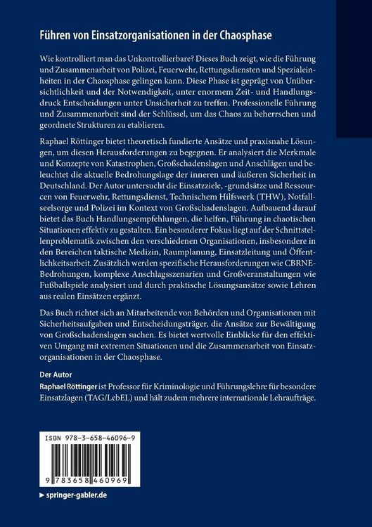 Produktbild: F&uuml;hren von Einsatzorganisationen in der Chaosphase