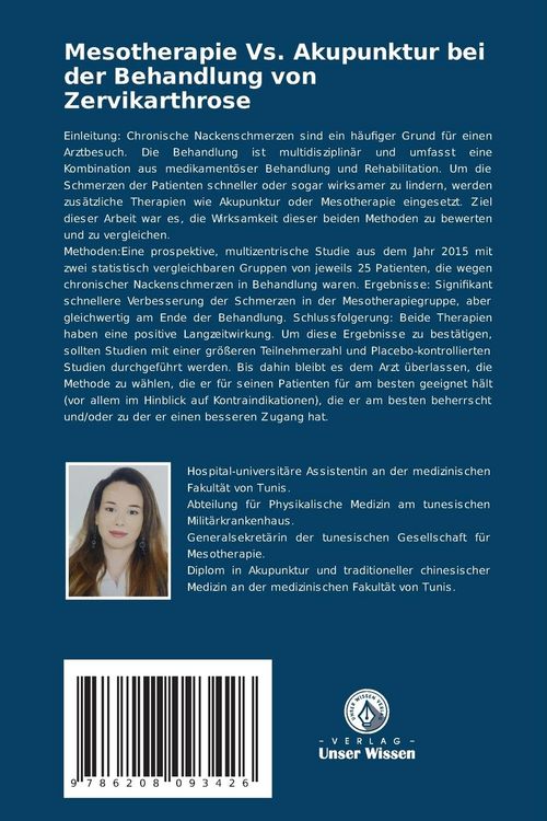 Produktbild: Mesotherapie Vs. Akupunktur bei der Behandlung von Zervikarthrose